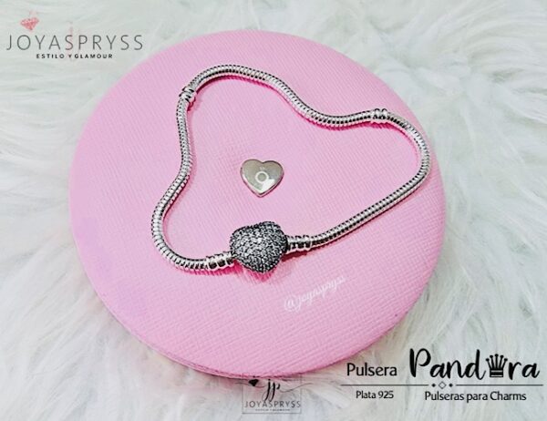 PULSERA CADENA SERPIENTE BROCHE CORAZÓN