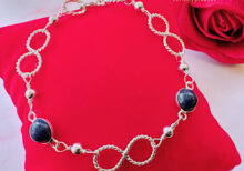 PULSERA PLATA - INFINITOS CIRCULOS LAPISLÁZULI