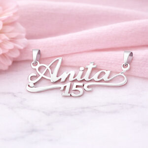 NOMBRE PERSONALIZADO 15 AÑOS - DIJE PLATA 925 MOD4