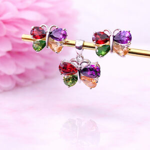 CONJUNTO PLATA - MARIPOSA MULTICOLOR