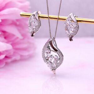 CONJUNTO PLATA - HOJA ZIRCONES