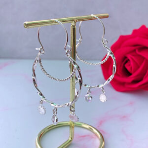 ARGOLLAS PLATA - SOL CON ZIRCONES 30MM